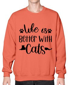 Life Is Better With A Cats Style 99# - cats- Sweatshirt - Crew