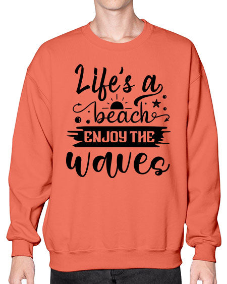 Lifes a beach enjoy the waves 01# - summer- Sweatshirt - Crew