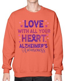 Love With All Your Heart Alzheimer 195# - alzheimers- Sweatshirt - Crew