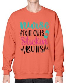 Nurse Fixin Cuts Stickin Style Style 1153# - nurse- Sweatshirt - Crew