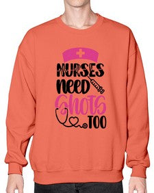 Nurses Need Shots Too Style Style 1252# - nurse- Sweatshirt - Crew