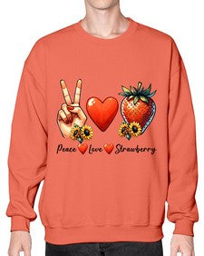 Peace Love Strawberry Festival 1479# - strawberry- Sweatshirt - Crew