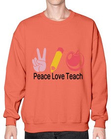 Peace Love Teach 1303# - teacher- Sweatshirt - Crew
