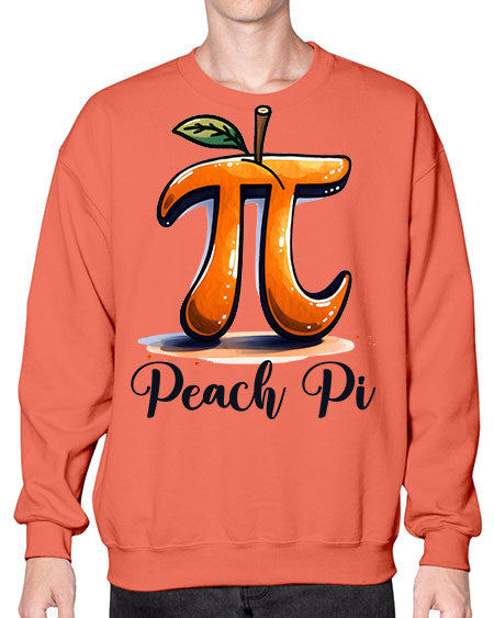 Peach Pi Math Teacher 32# - pi- Sweatshirt - Crew