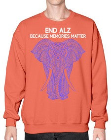 Purple Elephant Alzheimer Awareness 211# - alzheimers- Sweatshirt - Crew