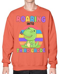 Roaring to third Grade Trex 773# - third grade- Sweatshirt - Crew