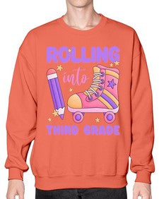 Rolling into third Grade 790# - third grade- Sweatshirt - Crew