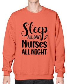 Sleep all day nurses all 1400# - nurse- Sweatshirt - Crew