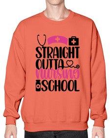 Straight Outta Nursing Style Style 1426# - nurse- Sweatshirt - Crew