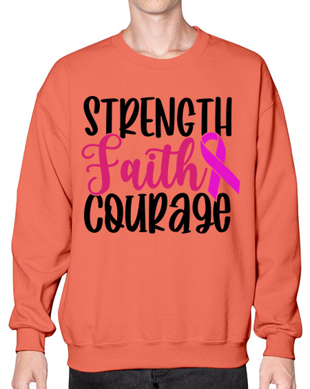 Strength Faith Courage 7# - breast cancer- Sweatshirt - Crew