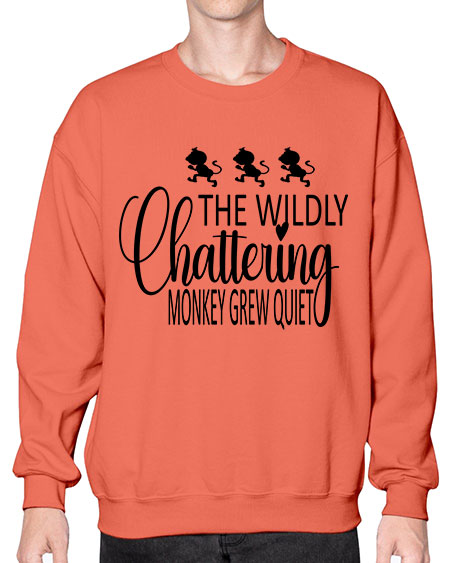 The wildly chattering monkey grew  - monkey- Sweatshirt - Crew