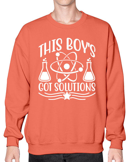 This Boy s Got Solutions 21# - general science- Sweatshirt - Crew