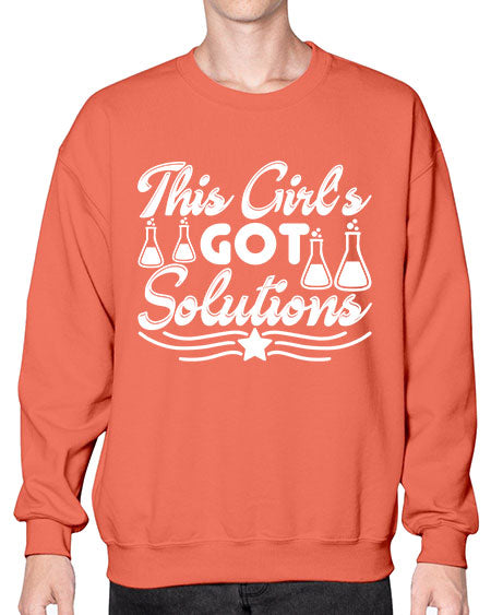 This Girl s Got Solutions 18# - general science- Sweatshirt - Crew