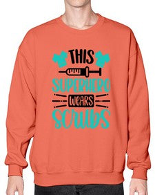 This Superhero Wears Style Style 1566# - nurse- Sweatshirt - Crew