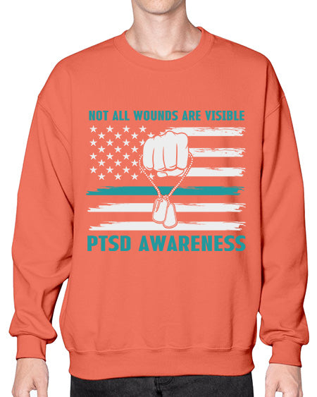 Veteran PTSD Not all wounds 4# - PTSD- Sweatshirt - Crew