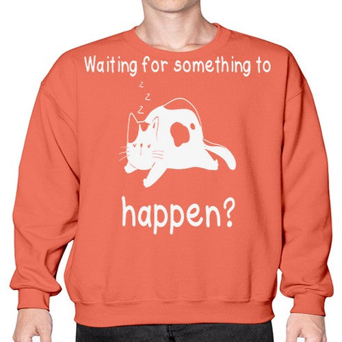 Waiting For Something Sleeping Cat 285# - anime- Sweatshirt - Crew