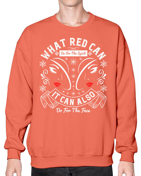What red can do for the spirit it can also do for the face Style 175# -makeup Sweatshirt - Crew