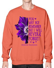 You may not remember but I will never forget alzheimer 223# - alzheimers- Sweatshirt - Crew