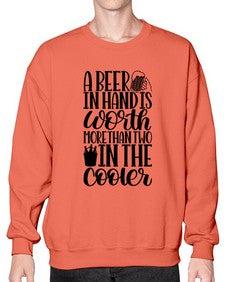 a beer in hand is worth 516# - beer- Sweatshirt - Crew