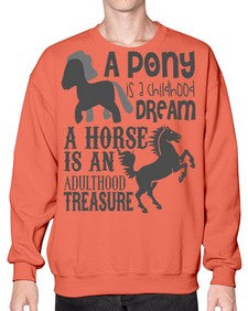 a pony is childhood dream a horse is an adult - horse- Sweatshirt - Crew