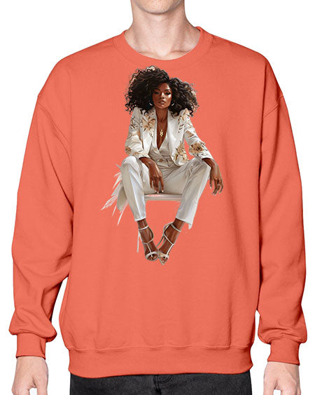 african american girl 2# -  fashion- Sweatshirt - Crew
