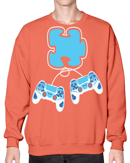 autism awareness gamer puzzle piece 11# - autism- Sweatshirt - Crew