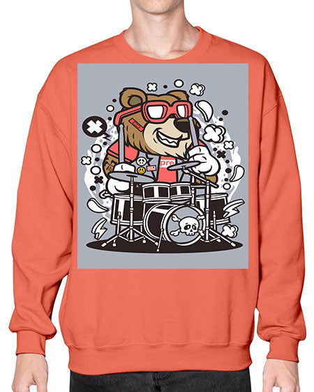 bear drummer 33# - bears - animals- Sweatshirt - Crew
