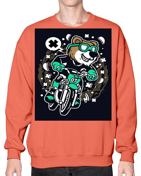 bear motocross rider 37# - bears - animals- Sweatshirt - Crew