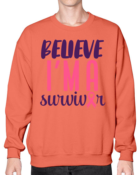 believe im a survivor Style 16# - breast cancer- Sweatshirt - Crew