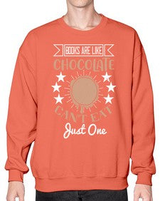 books are like chocolate cant eat just one 57# - chocolate- Sweatshirt - Crew