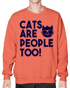 cats are people too - cats- Sweatshirt - Crew