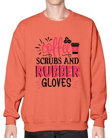 coffee scrubs and rubber gloves Style 663# - nurse- Sweatshirt - Crew
