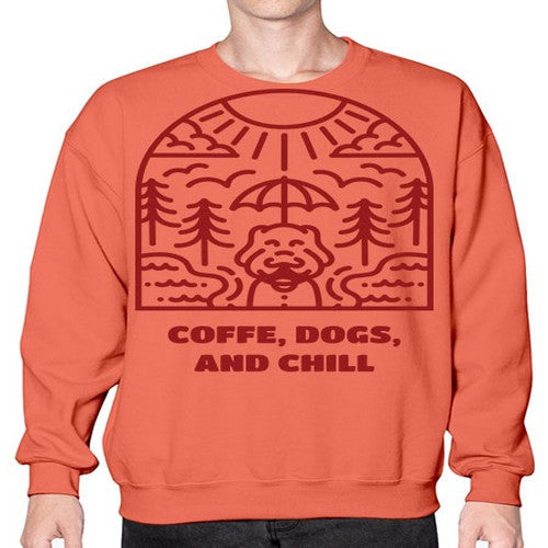 coffee, dogs, and chill 70# - dogs- Sweatshirt - Crew