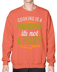 cooking is a philosophyits not a recipe 129# - cooking- Sweatshirt - Crew