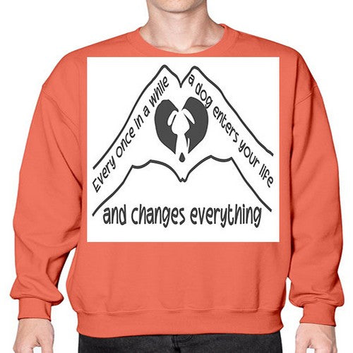 dog changes everything 75# - dogs- Sweatshirt - Crew