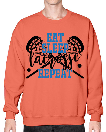eat sleep lacrosse repeat 15# - lacrosse- Sweatshirt - Crew