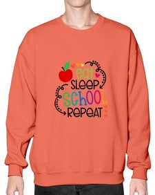 eat sleep school repeat 45# - general school- Sweatshirt - Crew