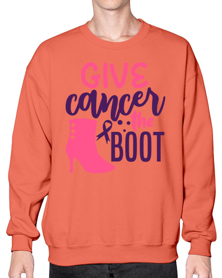 give cancer the boot Style 1# - breast cancer- Sweatshirt - Crew