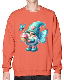 gnome with butterfly 20# - gnome- Sweatshirt - Crew