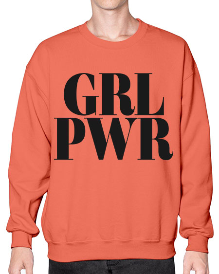 grl pwr 141# - black words and phrases- Sweatshirt - Crew