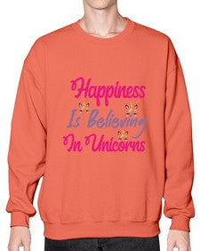 happiness is believing in unicorns 154# - unicorn- Sweatshirt - Crew