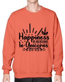 happiness is believing in unicorns 157# - unicorn- Sweatshirt - Crew