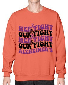 her fight is our fight alzheimer s 156# - alzheimers- Sweatshirt - Crew