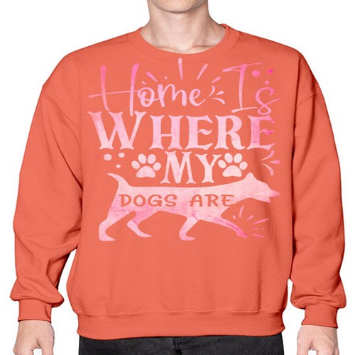 home is where my dogs are 151# - dogs- Sweatshirt - Crew