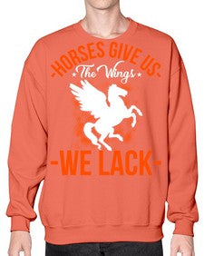 horses give us the wings we lack Style 4# - horse- Sweatshirt - Crew