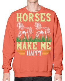 horses make me happy Style 40# - horse- Sweatshirt - Crew