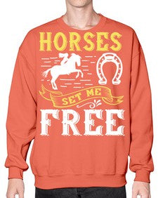 horses set me free Style 39# - horse- Sweatshirt - Crew