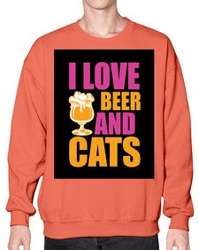 i love beer and cats 1137# - beer- Sweatshirt - Crew