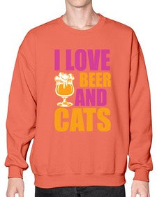 i love beer and cats 1138# - beer- Sweatshirt - Crew