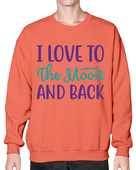 i love to the moon and back 6# - moon- Sweatshirt - Crew